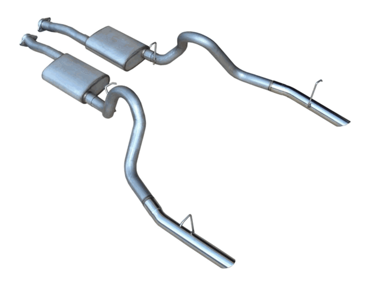 Pypes Catback Exhaust w/ 3" Tips & Violator Mufflers Stainless (1979 - 1993 Mustang LX / 1994 - 1997 Mustang GT) SFM16V