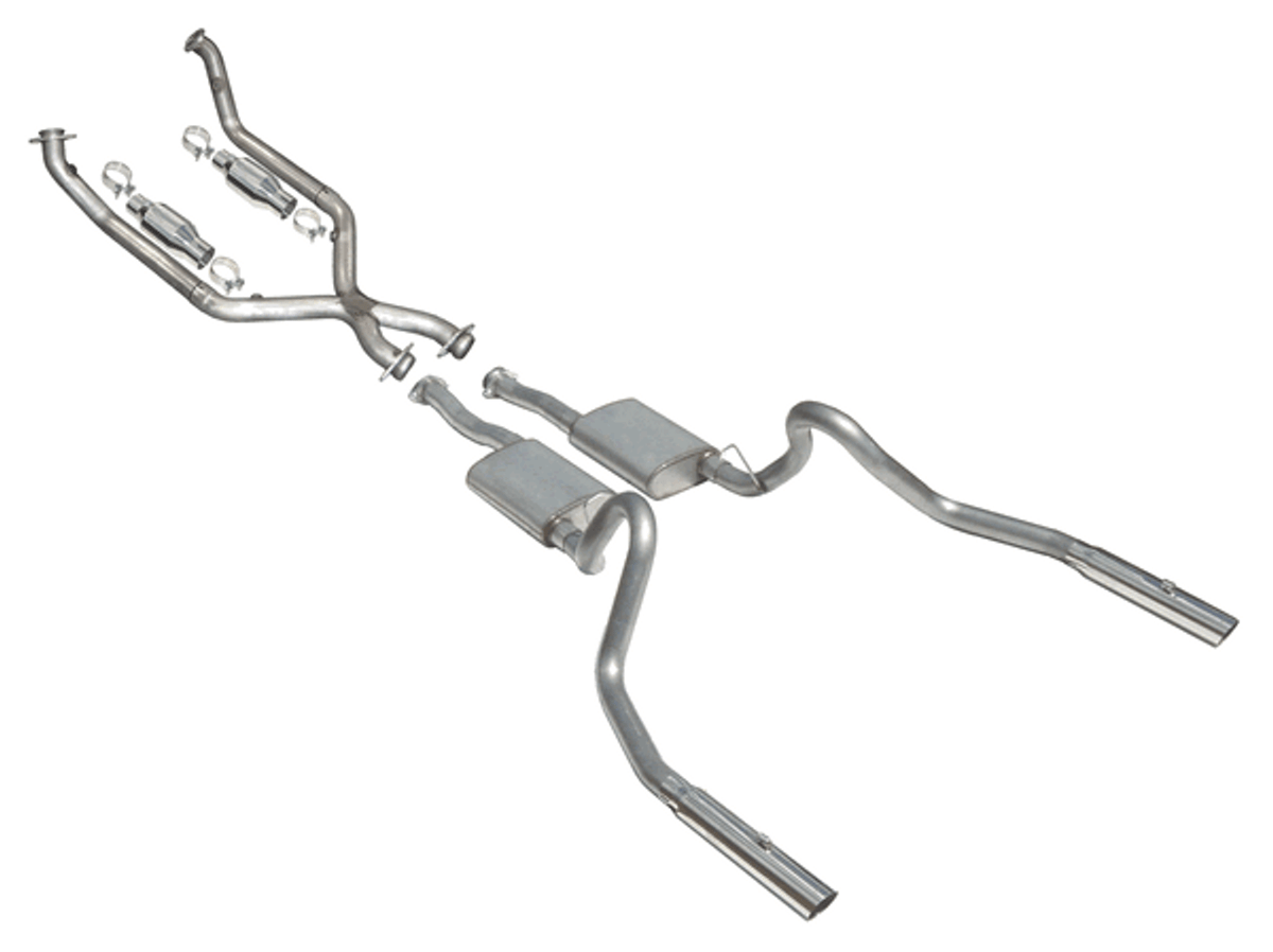 Pypes Catback Exhaust System w/ Street Pro Mufflers Stainless (1998 - 2004 Mustang V6) SFM56