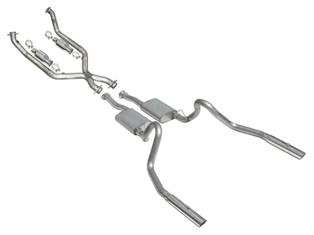 Pypes Catback Exhaust System w/ Street Pro Mufflers Stainless (1998 - 2004 Mustang V6) SFM56