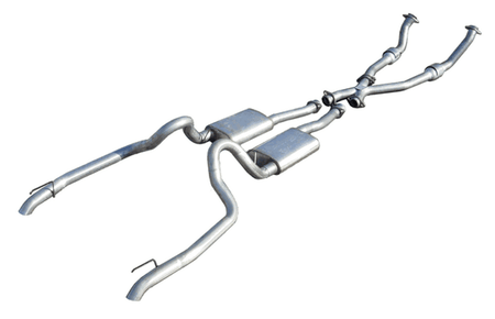 Pypes Dual Turndown Tips w/ Catalytic Converters Exhaust Kit Street Pro Mufflers (1998 - 2004 Mustang V6) SFM53