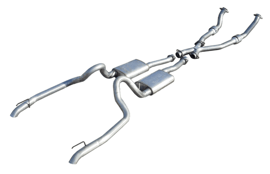 Pypes Dual Turndown Tips w/ Catalytic Converters Exhaust Kit Street Pro Mufflers (1998 - 2004 Mustang V6) SFM53