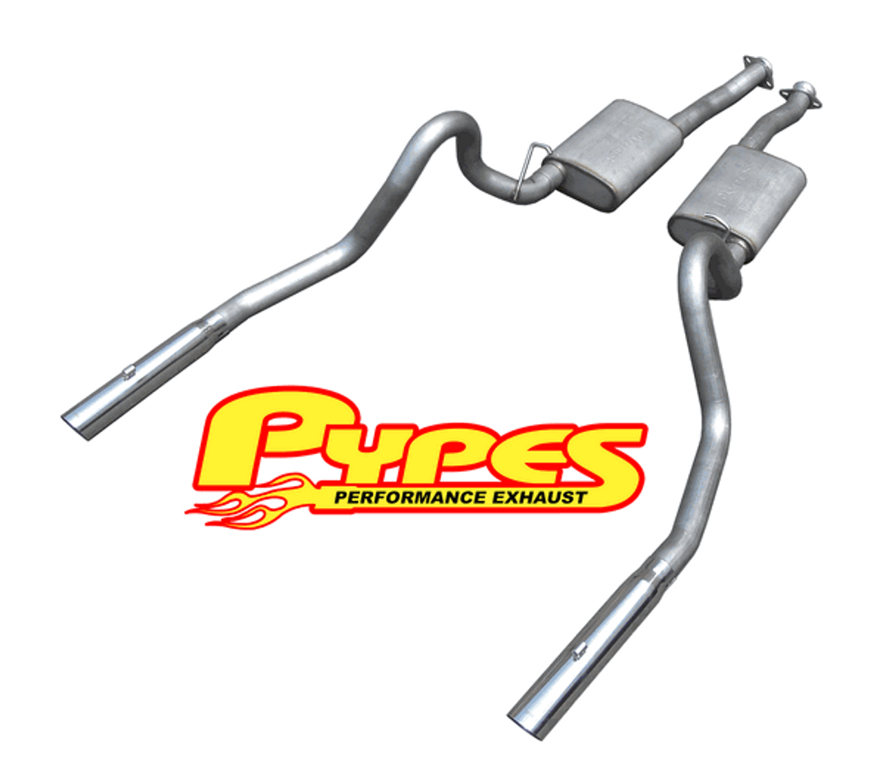 Pypes Catback Exhaust System w/ Violator Mufflers Stainless (1999 - 2004 Mustang GT) SFM27V