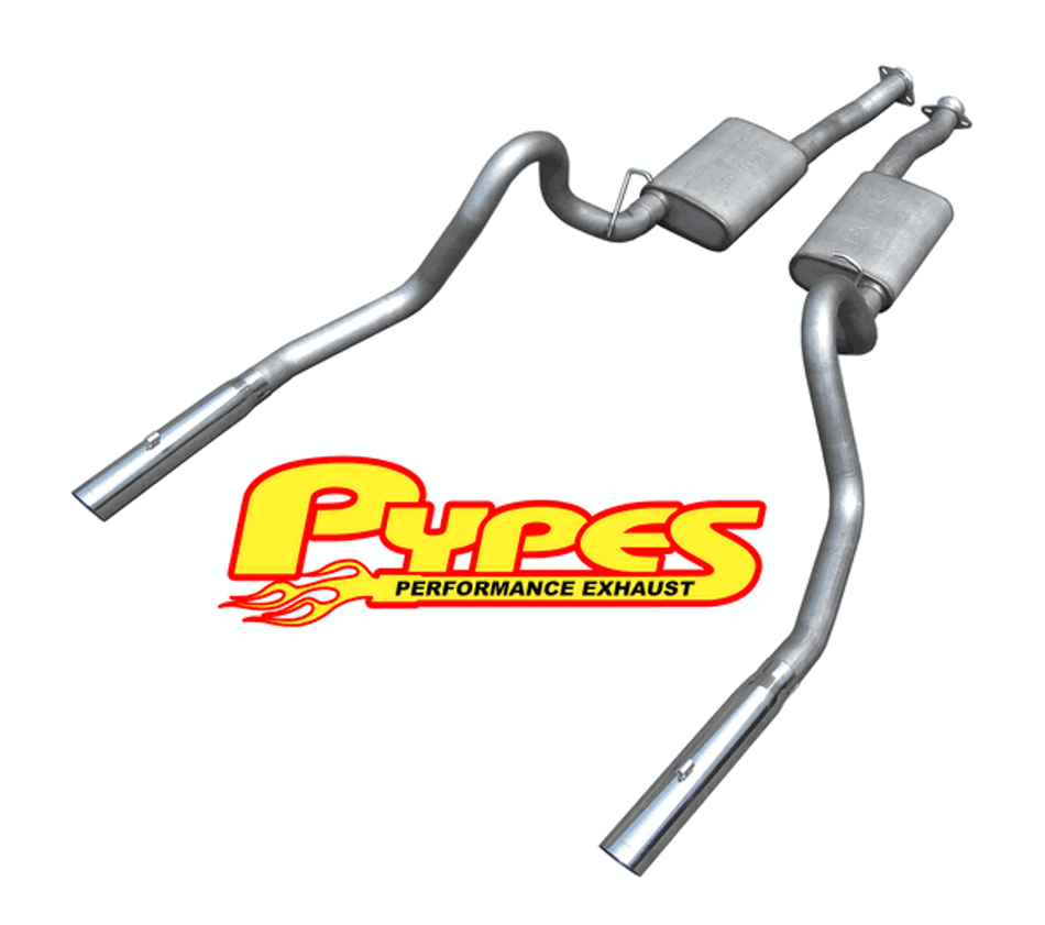 Pypes Catback Exhaust System w/ Violator Mufflers Stainless (1999 - 2004 Mustang GT) SFM27V