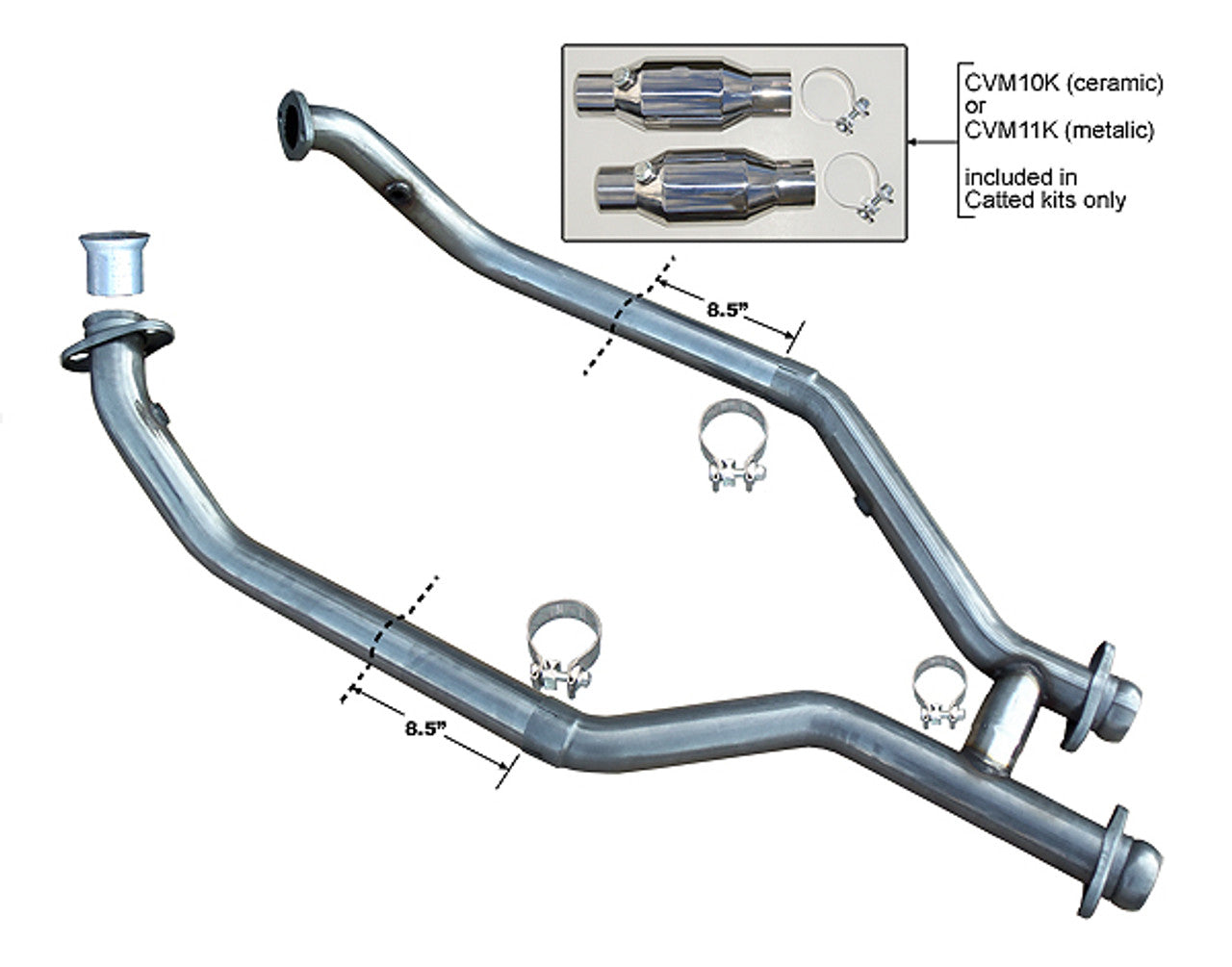 Pypes H-Pipe Exhaust Kit w/ High Flow Catalytic Converters (1999 - 2004 Mustang V8) HFM36