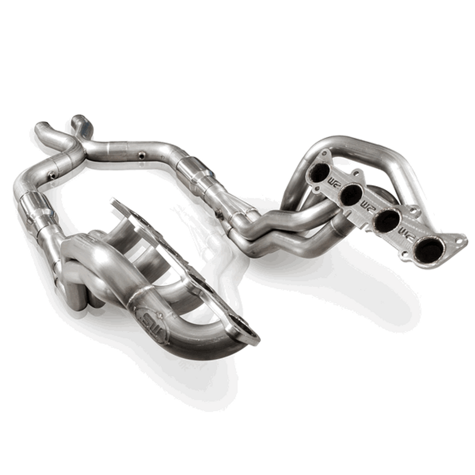 Stainless Works 1-7/8" Catted Long Tube Header Kit w/ X-Pipe Performance Connect (2011 - 2014 Mustang GT) M12HDRCATX