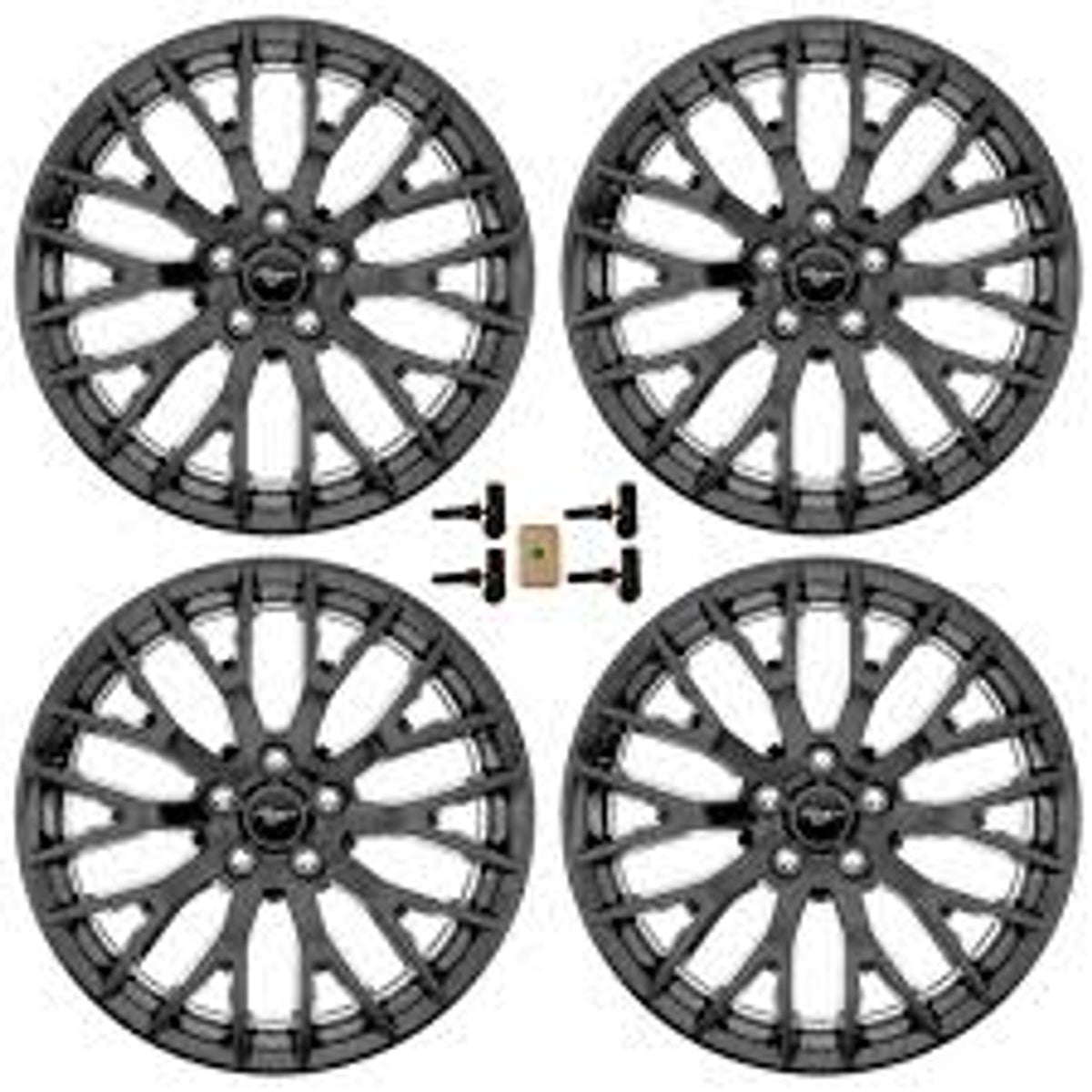 Ford Racing Performance Pack Wheel Set w/TPMS 19"x 9 & 19"x 9.5 Matte Black (2015-2023 Mustang GT) M-1007K-M19XB