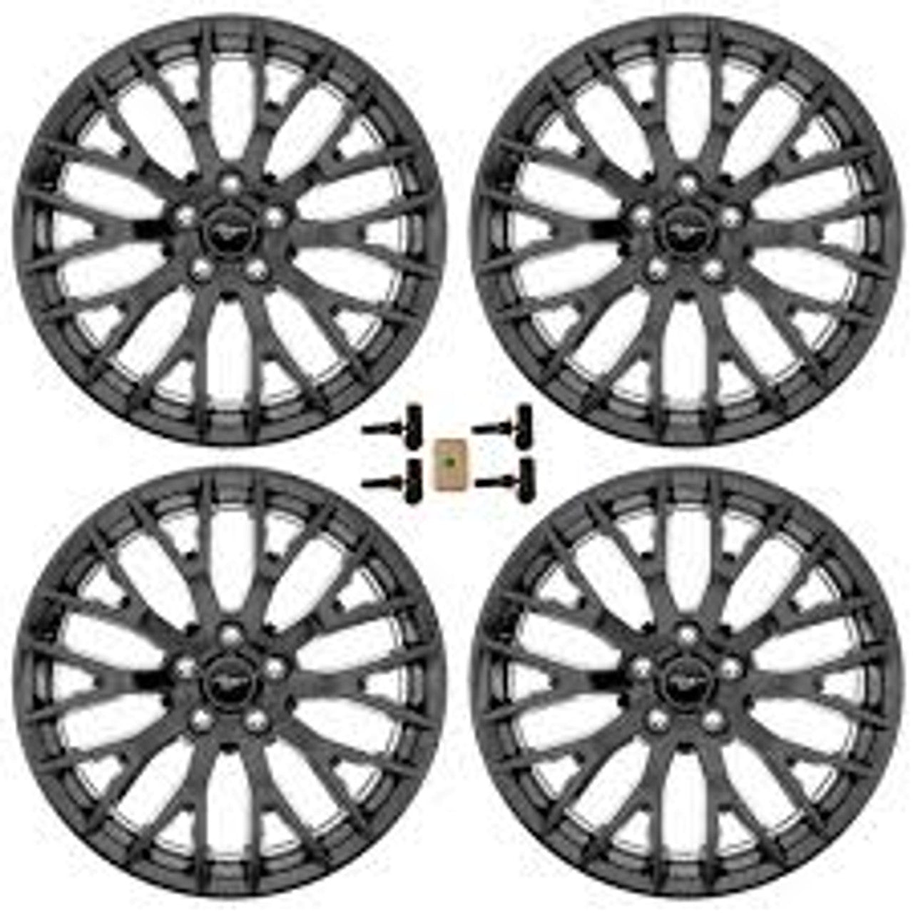 Ford Racing Performance Pack Wheel Set w/TPMS 19"x 9 & 19"x 9.5 Matte Black (2015-2023 Mustang GT) M-1007K-M19XB
