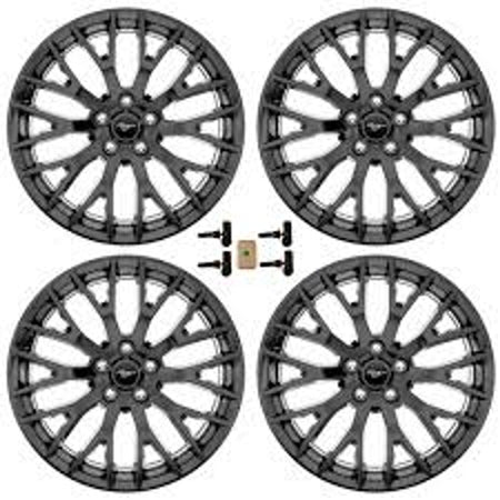 Ford Racing Performance Pack Wheel Set w/TPMS 19"x 9 & 19"x 9.5 Matte Black (2015-2023 Mustang GT) M-1007K-M19XB