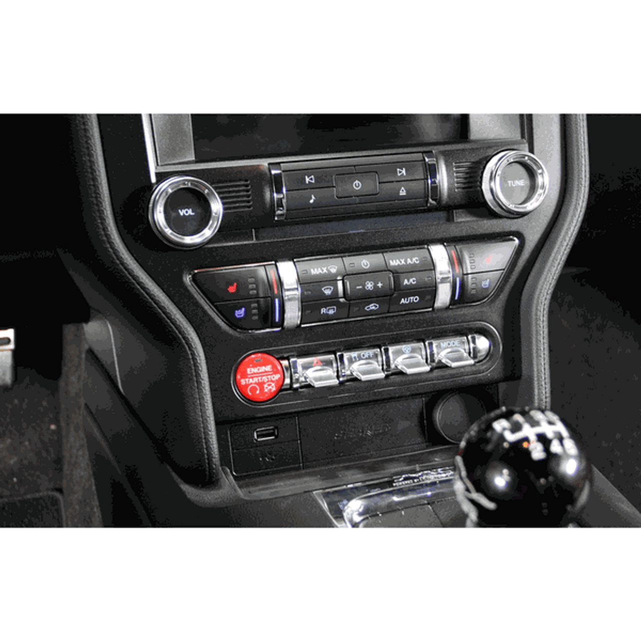Ford Racing Red Starter Button Installation Kit (2015-2017 Mustang) M-10B776-MR