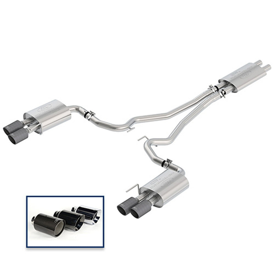 Ford Racing Catback Exhaust Sport Carbon Fiber Tips (2018-2023 Mustang GT) M-5200-M8SFA