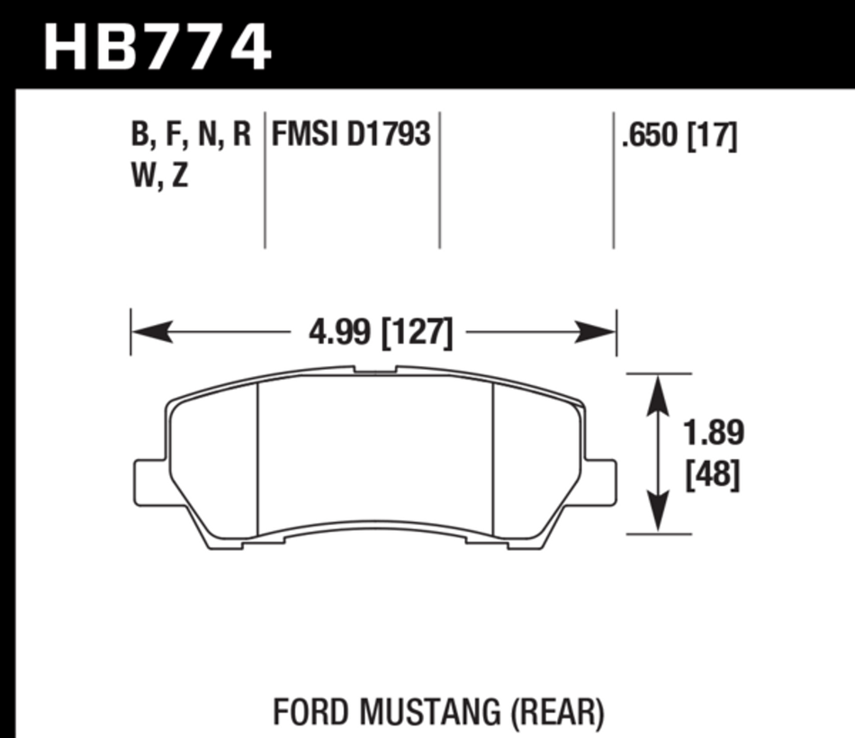 Hawk Performance Rear Brake Pad Performance Ceramic (15-17 Ford Mustang) HB803Z.639