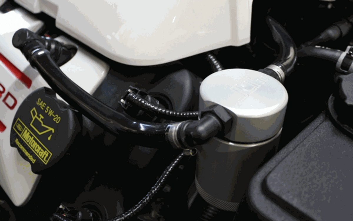 J&L Oil Separator 3.0 Passenger Side Clear (2011-2017 Mustang GT/GT350) 3011P-C