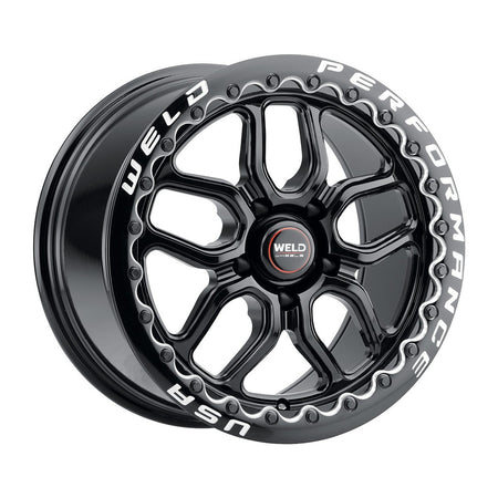 Weld 17x10 Laguna Black Beadlock Wheel 5x114.3 BC ET 49 BS 7.42 Gloss Black (2005 - 2025 Mustang GT Premium / GT Base / Ecoboost) (S650 Non-Perf Pack Cars) S92270067P49