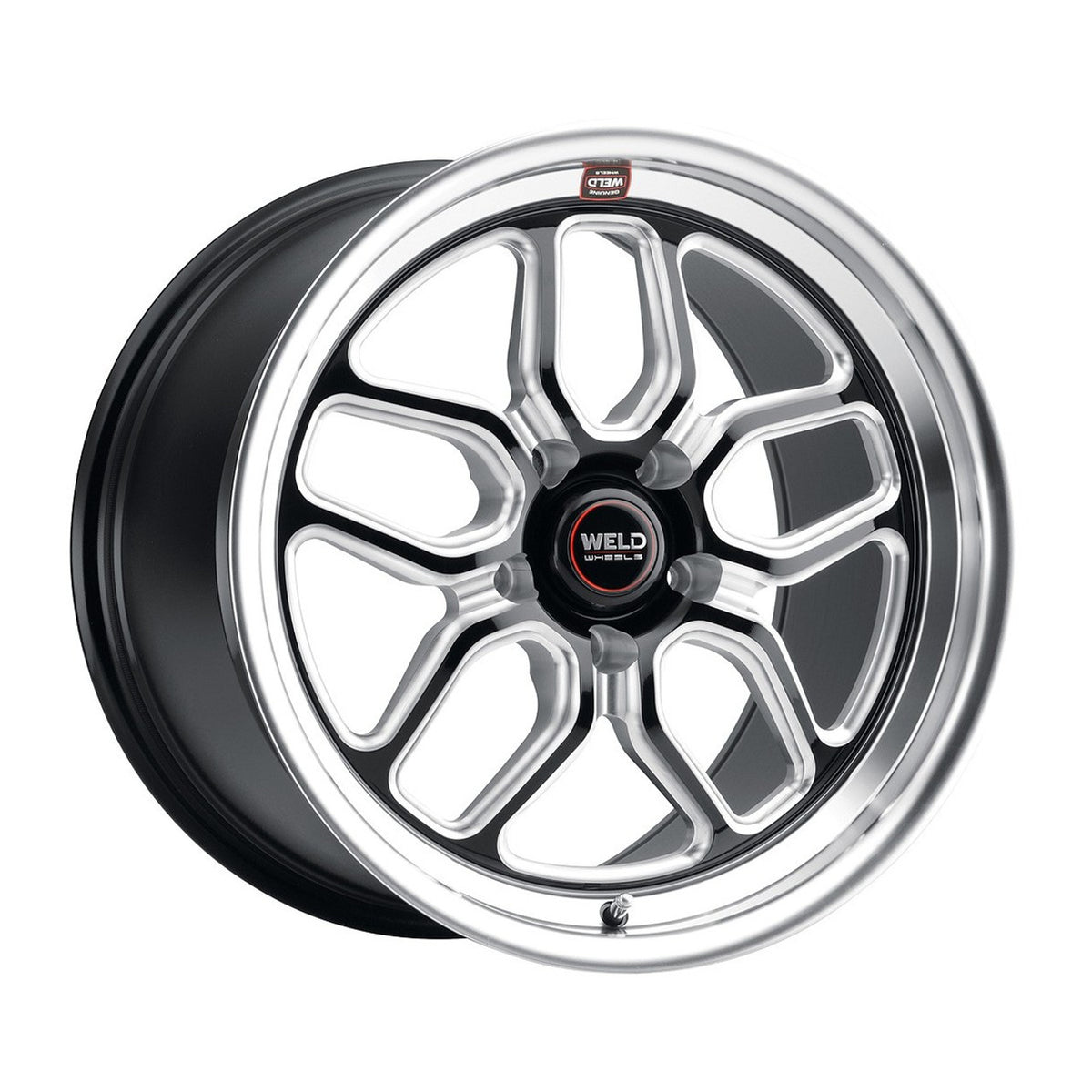 Weld 18x10 Laguna Drag Wheel 5x114.3 ET 45 BS 7.27 Gloss Black Milled Finish (2005 - 2025 Mustang GT / Darkhorse / GT350) S15280067P45
