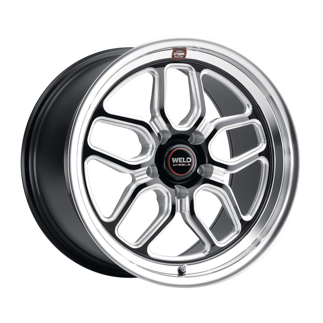 Weld 18x10 Laguna Drag Wheel 5x114.3 ET 45 BS 7.27 Gloss Black Milled Finish (2005 - 2025 Mustang GT / Darkhorse / GT350) S15280067P45