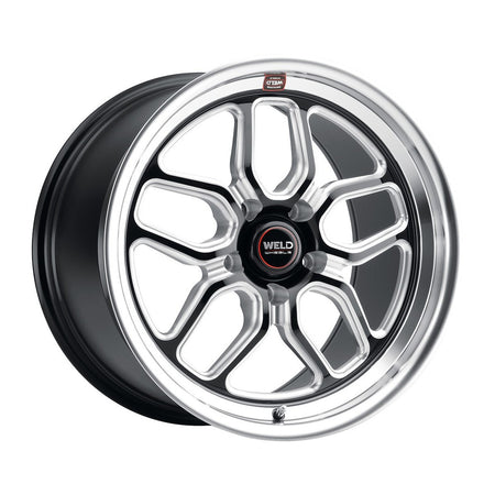 Weld 18x10 Laguna Drag Wheel 5x114.3 ET 45 BS 7.27 Gloss Black Milled Finish (2005 - 2025 Mustang GT / Darkhorse / GT350) S15280067P45
