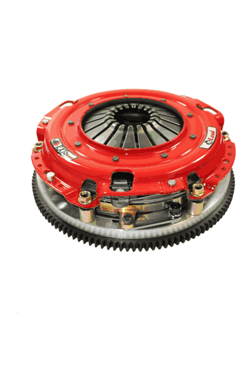 McLeod RXT Twin Disc Power Pack - RXT 1000HP Clutch and Aluminum Flywheel (1996-2017 Ford 4.6 / 5.0L 8 Bolt Crank with 26 Spline / 164 Tooth Flywheel / 2011-2017 Mustang GT Tremec Magnum / Calimer 26 Spline Coyote) 6335807M