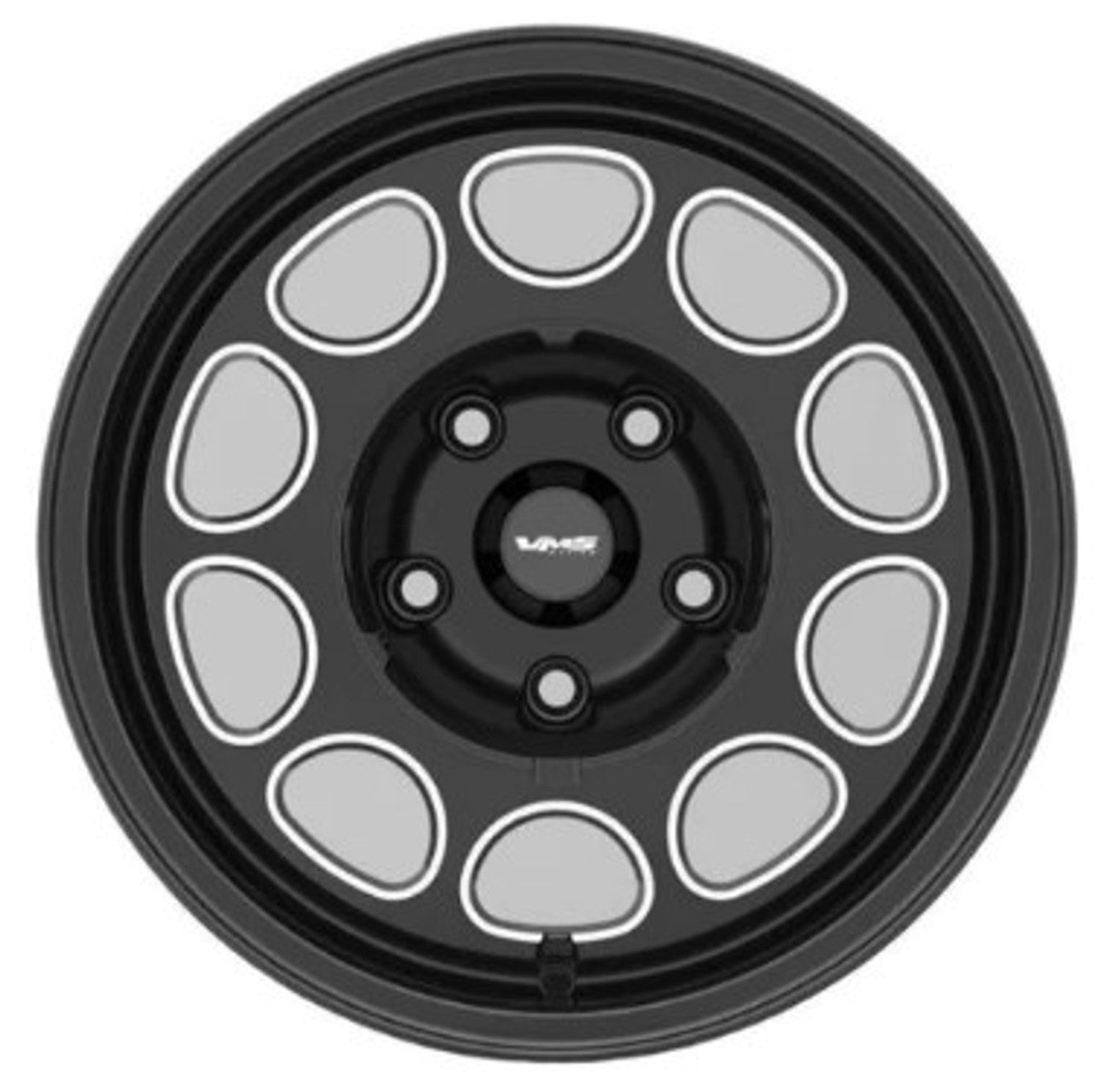 VMS Wheels Phone Dial 15X10 5X114.3 20 ET 73.1 CB Black Milling Finish (1979-1993 Mustang) VWPD007