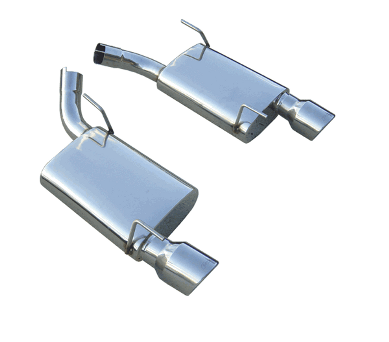 Pypes Axle-Back Exhaust System w/ Violator Mufflers Stainless (2005 - 2010 Mustang GT) SFM60V