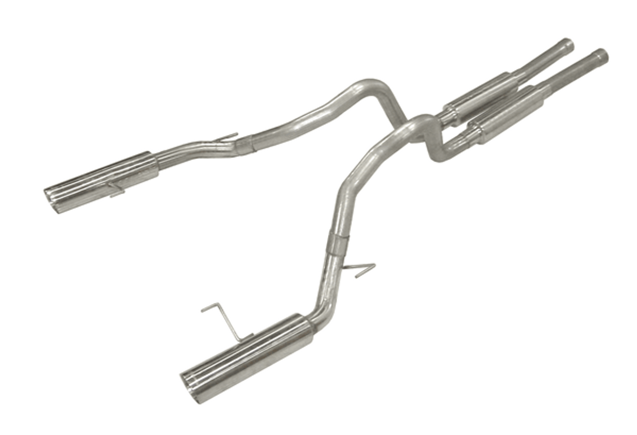 Pypes Catback Exhaust Super System Pype Bomb Tips & M-80 Mufflers Stainless (2005 - 2010 Mustang GT) SFM66M