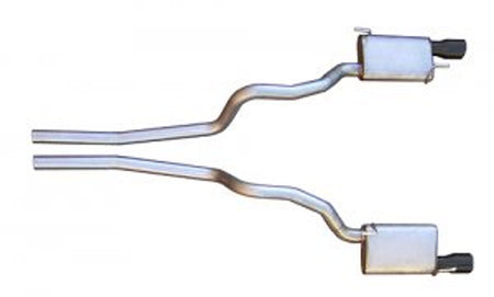 Pypes Catback Exhaust System w/ Violator Mufflers NO X-Pipe Black (2005 - 2010 Mustang GT) SFM62VB