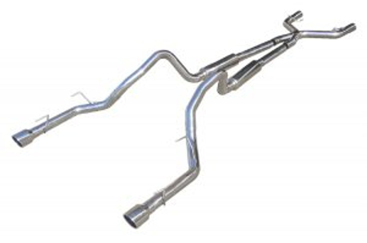 Pypes Catback Mid-Muffler Exhaust System w/ M-80 Race Pro Mufflers Black (2005 - 2010 Mustang V6) SFM69B