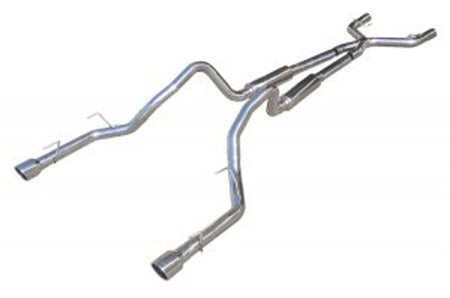 Pypes Catback Mid-Muffler Exhaust System w/ M-80 Race Pro Mufflers Black (2005 - 2010 Mustang V6) SFM69B