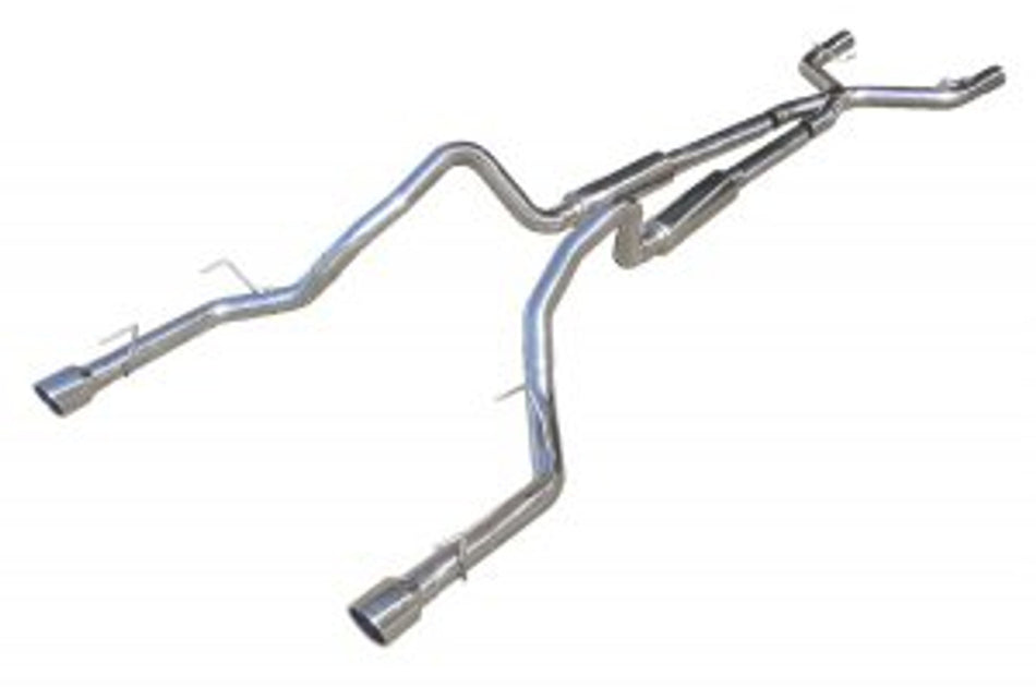 Pypes Catback Mid-Muffler Exhaust System w/ M-80 Race Pro Mufflers Black (2005 - 2010 Mustang V6) SFM69B