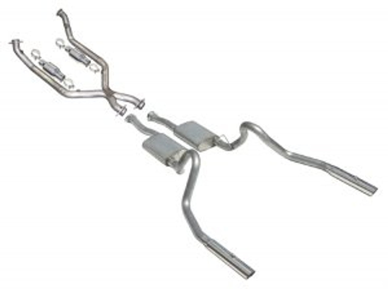 Pypes Catback Exhaust System w/ Street Pro Mufflers Black (1998 - 2004 Mustang V6) SFM56B