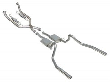 Pypes Catback Exhaust System w/ Street Pro Mufflers Black (1998 - 2004 Mustang V6) SFM56B