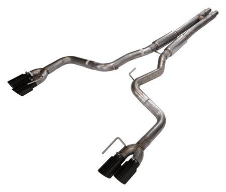 Pypes Catback Exhaust H-Bomb & Bullet Mid Mufflers Black (2018 - 2023 Mustang GT) SFM87MHB