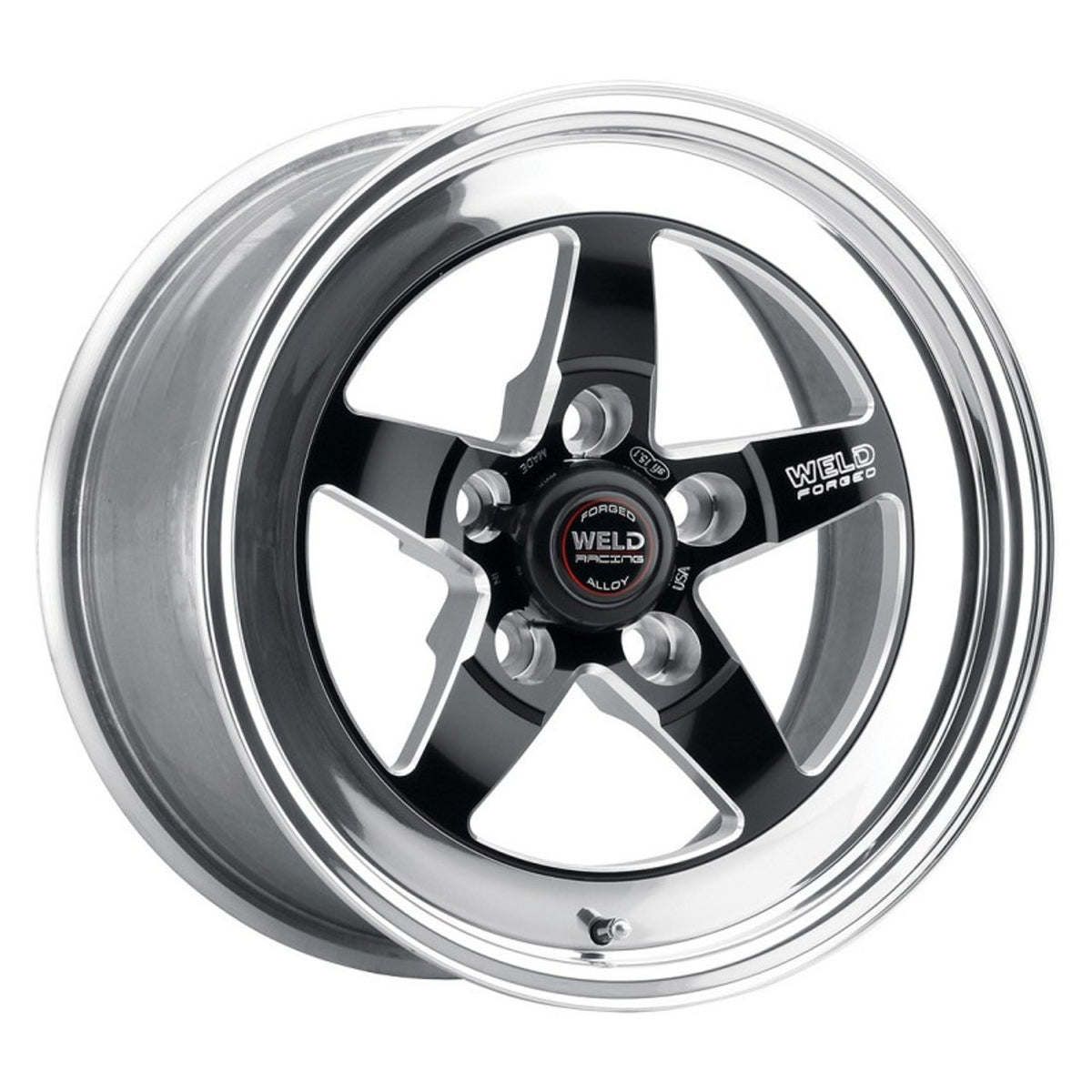 Weld 18x9 S71 Black Center Front / Rear Wheel (2005-2023 Mustang GT Base / 2024 Mustang) 71MB8090A67A