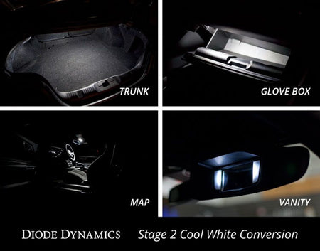 Diode Dynamics Interior LED Conversion Kit Stage 2 440 Lumens Blue (2015 - 2017 Mustang) DD0222