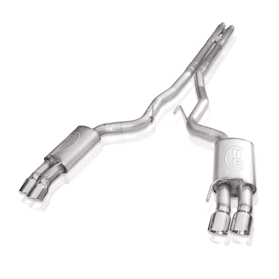 Stainless Works Legend Catback Exhaust & H-Pipe Quad Tips Performance Connect (2024 - 2026 Mustang GT) M24QUADHPCL