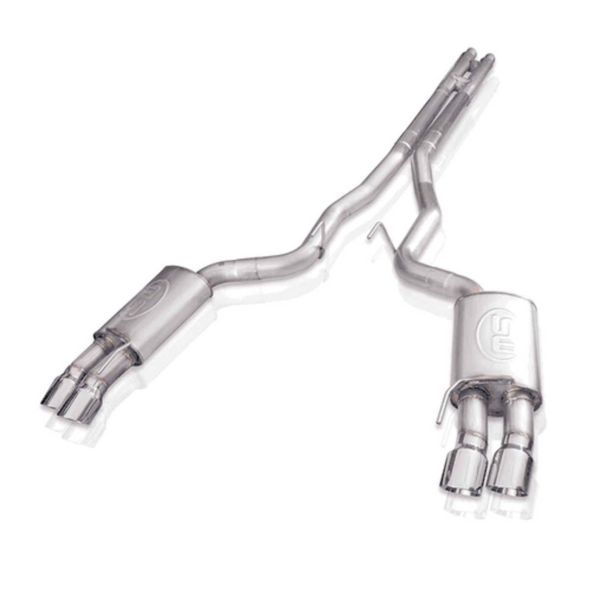 Stainless Works Redline Catback Exhaust & H-Pipe Quad Tips Performance Connect (2024 - 2026 Mustang GT) M24QUADHPCR