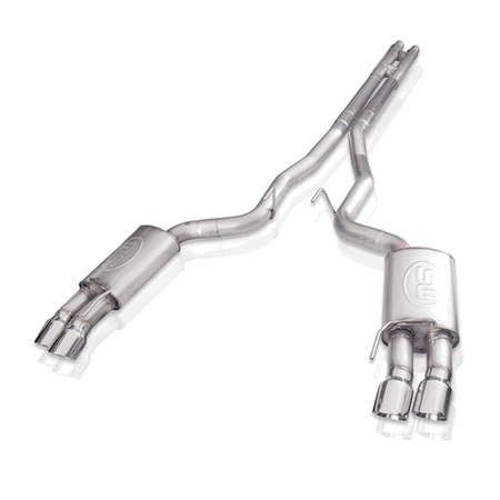 Stainless Works Redline Catback Exhaust & X-Pipe Quad Tips Factory Connect (2024 - 2026 Mustang GT) M24QUADXFCR