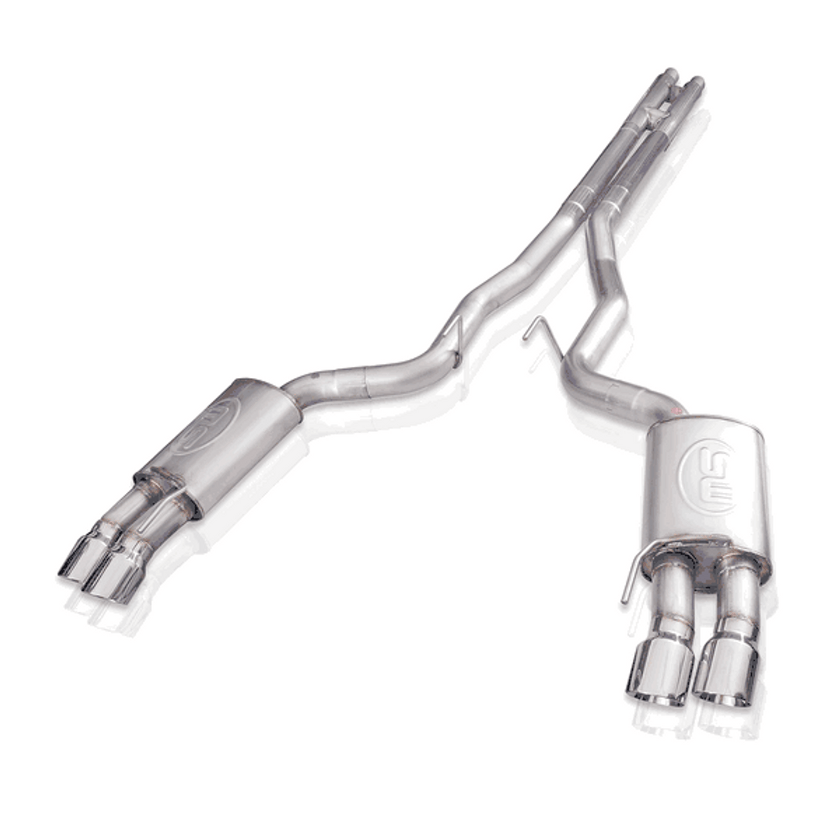 Stainless Works Legend Catback Exhaust & X-Pipe Quad Tips Factory Connect (2024 - 2026 Mustang GT) M24QUADXFCL