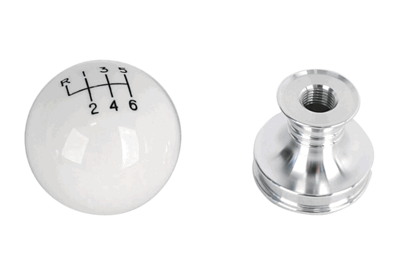 Steeda Cue Ball Shift Knob & Collar White (2011 - 2014 Mustang) 555-1251