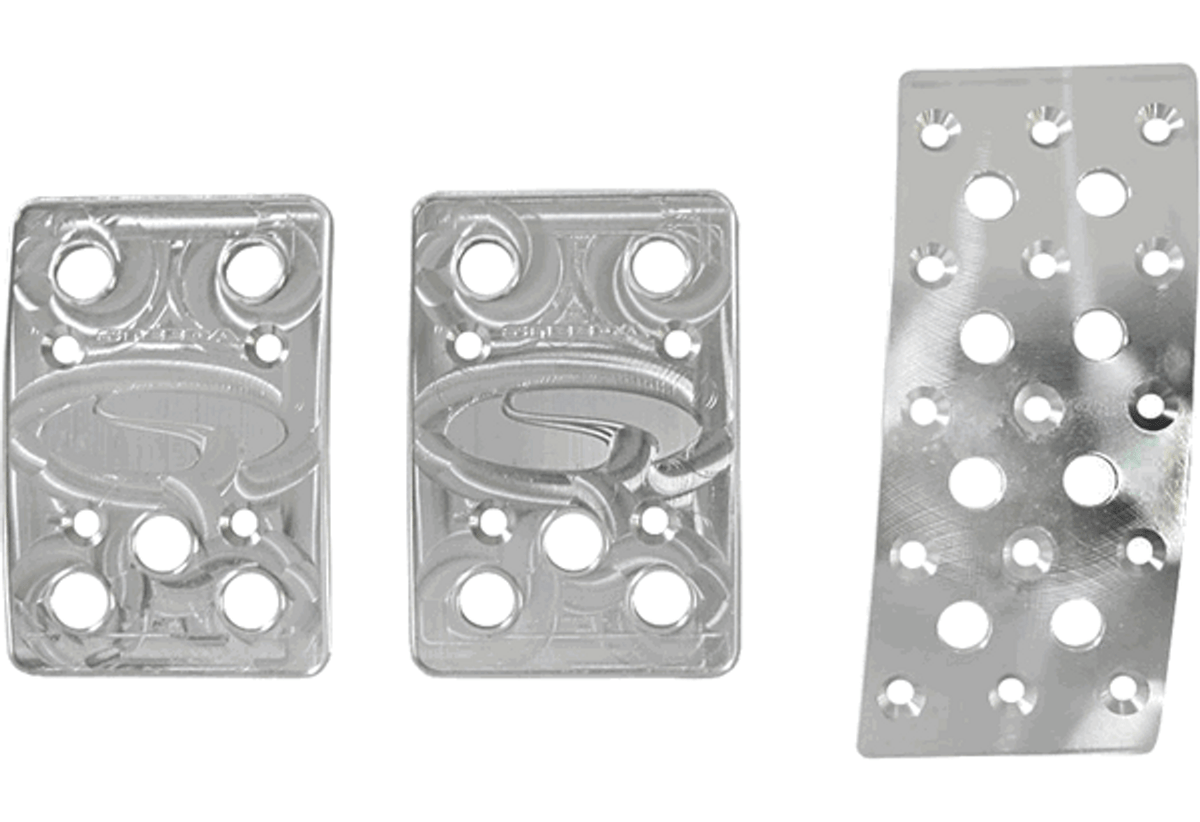 Steeda Pedal Covers 3pc Curved Gas Aluminum (1979 - 2004 Mustang Manual) 555-1152