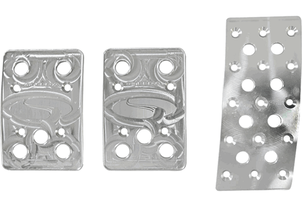 Steeda Pedal Covers 3pc Curved Gas Aluminum (1979 - 2004 Mustang Manual) 555-1152