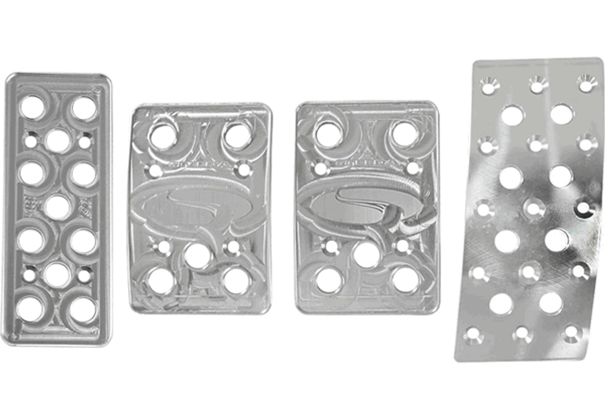 Steeda Pedal Covers 4pc Curved Gas Aluminum (1979 - 2004 Mustang Manual) 555-1151