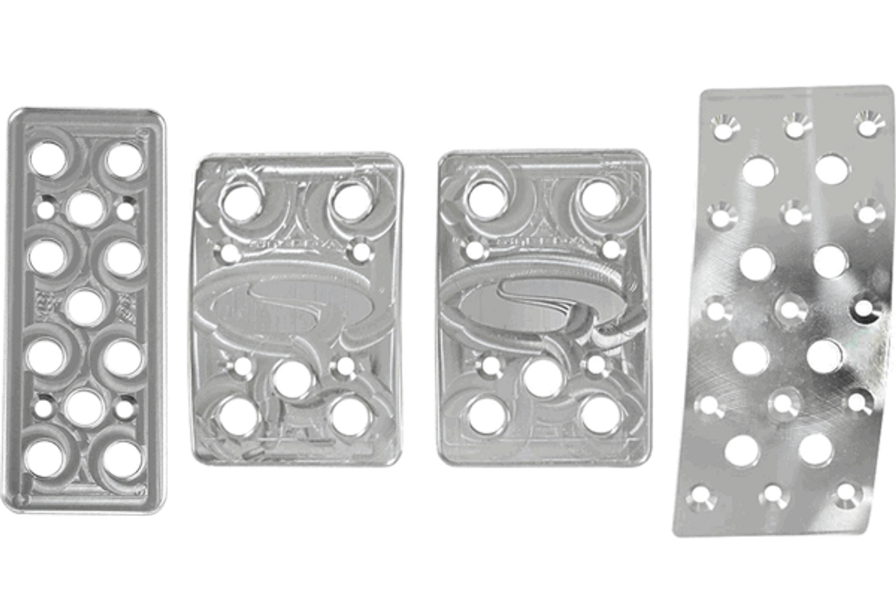 Steeda Pedal Covers 4pc Curved Gas Aluminum (1979 - 2004 Mustang Manual) 555-1151