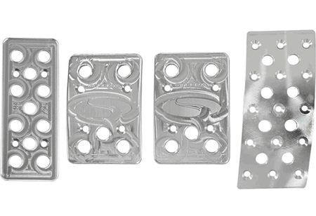Steeda Pedal Covers 4pc Curved Gas Aluminum (1979 - 2004 Mustang Manual) 555-1151