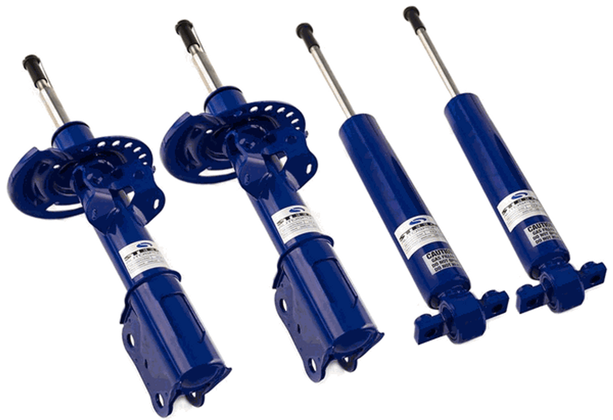 Steeda Progressive Lowering Springs, Camber Plate Adjustable Shocks & Strut Combo Kit (2015 - 2023 Mustang) 555-2117