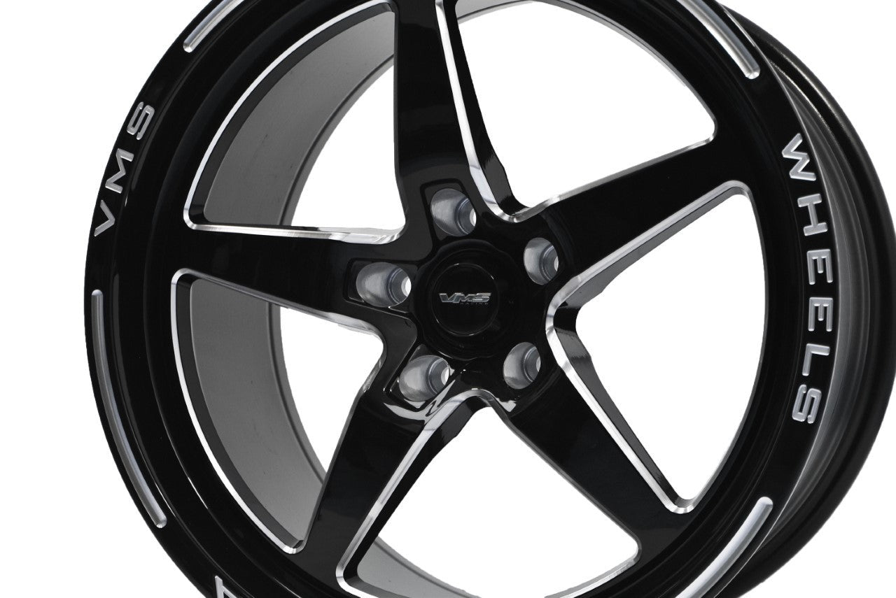VMS 18x10.5 V-Star Drag Race Wheel 48 ET 7.75BS 5x114.3 VWST051
