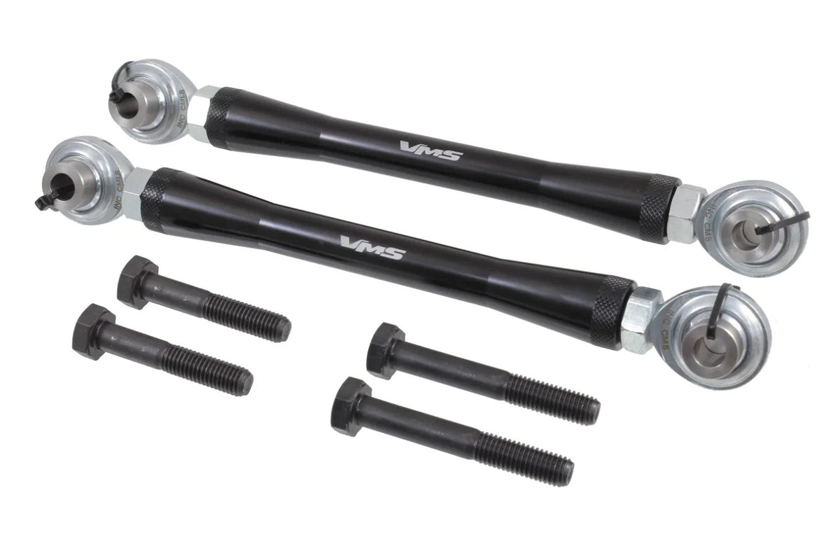 VMS BIllet Adjustable Rear Sway Bar End Links for use with 17" Drag Wheels (2005-2022 Challenger/Charger) CK0521BK