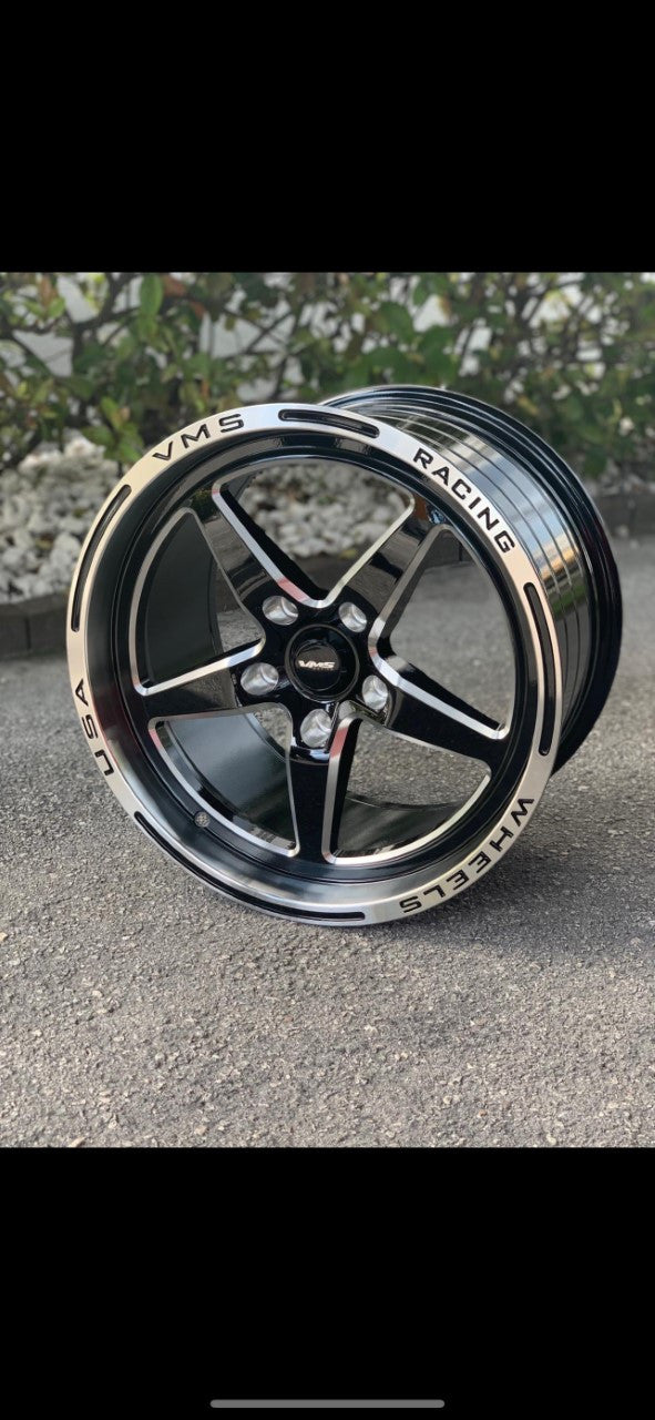 VMS Front & Rear Street Drag Wheel Set Polished Lip (10-20 Camaro/14-17 SS/08-14 CTSV)