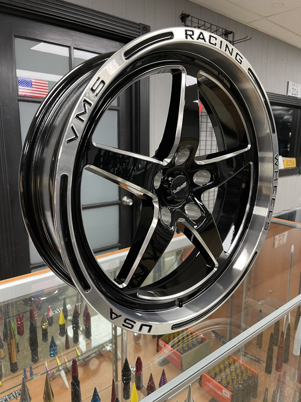 VMS 18X5 Front Street Drag Race Wheel Polished Lip (2005-2023 Mustang / 2024 Mustang) VWST028