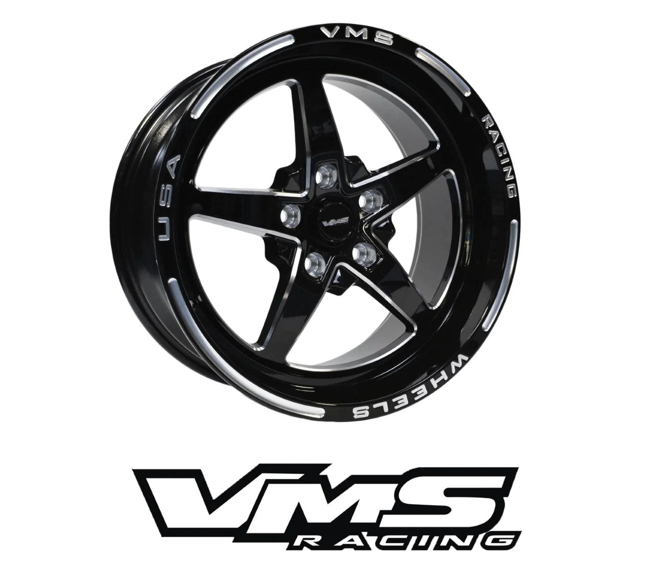 VMS Street Or Drag Race V-Star Wheel 15x10 0 Offset 5.5
