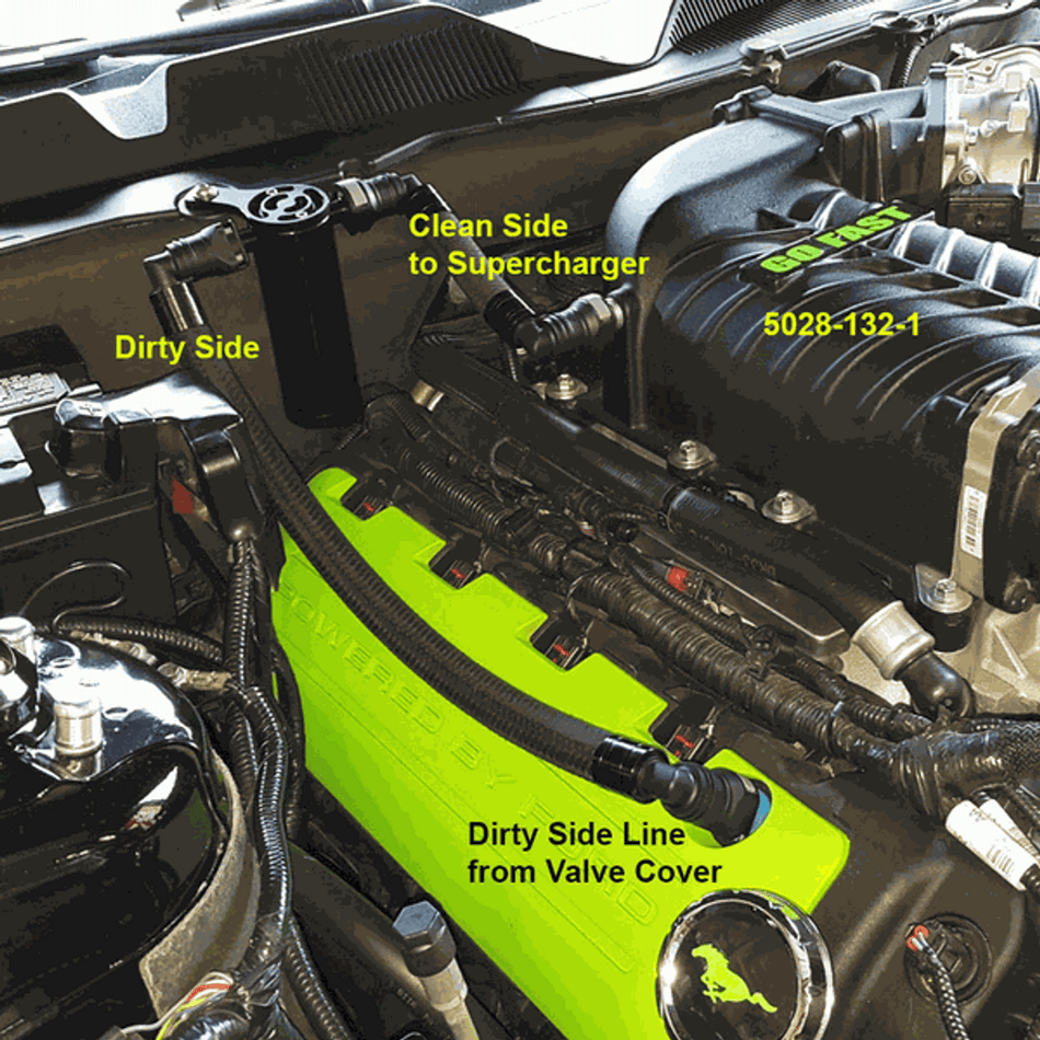 UPR Products Firewall Mount Oil Catch Can Satin (2011 - 2014 Mustang GT TVS SC) 5028-132